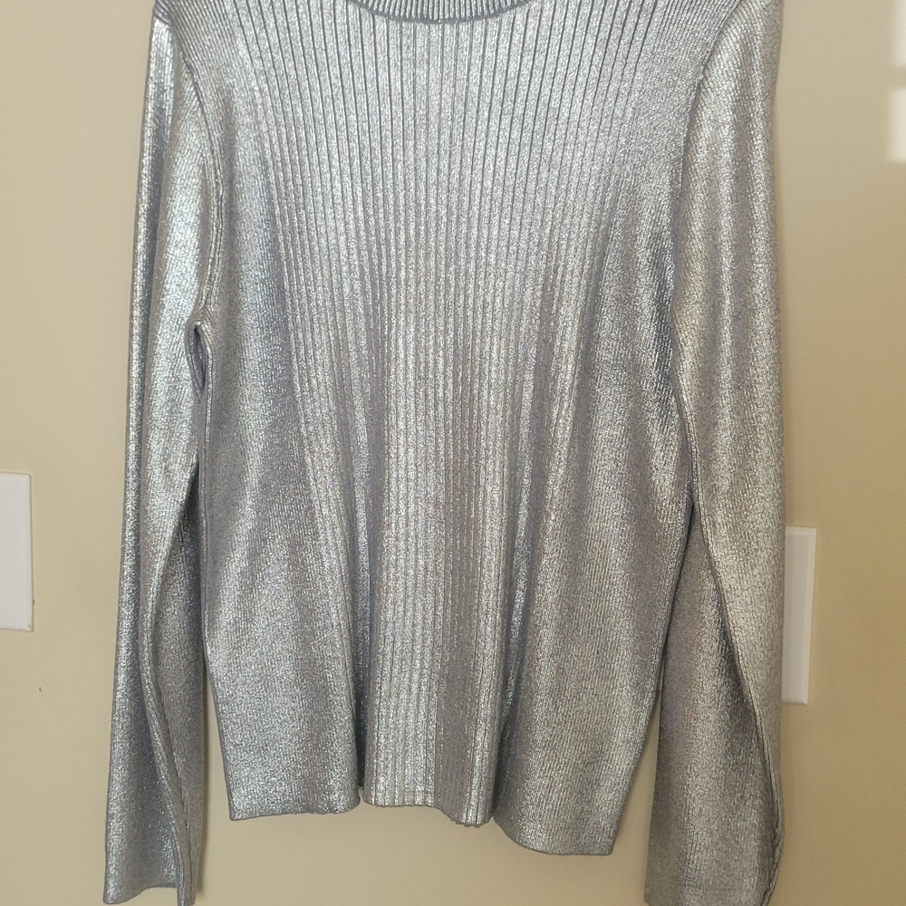 Silver Metallic Women's Top